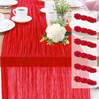 6-Pack Red Cheesecloth Table Runners – 10FT (35x120 Inch) Boho Rustic Gauze Fabric Cheese Cloth Table Runner for Weddings, Baby Showers, Bridal Shower, Farmhouse & Birthday Party Decor