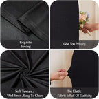 Black Arch Backdrop Cover for Wedding, Set of 2 Stretchy Spandex Fitted Arch Stand Cover for Baby Shower, Birthday Party Decor, Chiara Backdrop Cover with Double-Sided Design(7.2FT 6FT, Black)