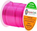 Mandala Crafts 22 Gauge Anodized Aluminum Craft Wire for Jewelry Making - 100 FT Colored Flexible Hot Pink Wire - Bendable for Bonsai Armature Crafting Sculpting