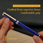 BEILUNER Blue Fountain Pen,Stunning Luxury Pens with 24K Gold Finish, Gorgeous 24K Gilded Nib(Medium), Fancy Pen Gift for Men&Women -Ink Converter-Elegant, Reliable,Nice Pen for Writing