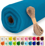 Turquoise Tulle Fabric Roll, 54" x 40 Yards (120FT) Tulle for Wedding Decoration DIY Tutu Party Backdrop Baby Shower Table Skirts Gift Wrapping