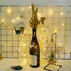 Upgraded 8 Pack Solar Wine Bottle Lights, 20LED Silver Wire Cork Lights Waterproof Fairy Lights for Liquor Bottles Crafts Party Wedding Halloween Christmas Decor(Warm White)