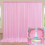 30ftx10ft Pink Backdrop Curtains for Party Background, Wrinkle Free Pink Photo Curtains Backdrop Drapes 6 Panels Back Drop Cloth for Wedding Birthday Photography Baby Shower Decor