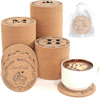 Custom Coasters Personalized Cork Coasters Bulk with Logo Wedding Personalized Cork Natural Wood Engraved Drink for Wedding Favors (Cork Coasters - Circle)