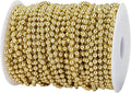 5mm Crafts Faux Pearl Beads Garland Pearl Bead Roll Strand of Pearls to Decorate Floral Centerpieces Wedding Party Favor Christmas Tree(99Feet Gold)