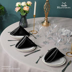 Manyshofu 60 Pieces Black Satin Napkins - 20x20 Inches Cloth Napkins, Square Satin Fabric Napkins Set - Elegant & Reusable Table Napkins for Wedding Dinner Party Lunch Banquet Restaurant Decoration
