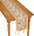 ISAENNE Designer French Elegant Linen Table Runner 102 Inches Long,Farmhouse Lily Pattern Decor Table Runners for Dining Tables,Thanksgiving,Kitchen Tables,Christmas,12"*102"-Aurora A