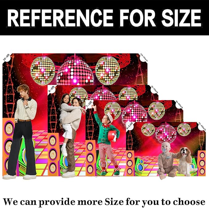Dance Party Backdrop Retro 80s 90s Theme Stage Dance Ball Music Birthday Party Decoration DJ Photography Background 6 x 4 ft for Baby Shower Picture Photo Shoot Polyester Fabric,Purple
