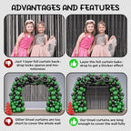 2 Pack Black Foil Fringe Backdrop Curtains, Tinsel Streamers Birthday Party Decorations, Fringe Backdrop for Graduation, Baby Shower, Gender Reveal, Disco Party
