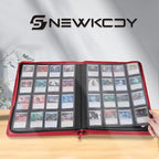 Snekdy premium 1024-pocket trading card binder, Card Albums 16 pockets, waterproof PU-leather Cover album with side loading, holds gaming, baseball (Red)