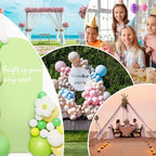 LEBENGURU Upgraded 5FT Wedding Arch Cover, Green Spandex Fitted Arch Backdrop Cover, Round Top Chiara Stand Covers for Birthday Party Baby Shower Banquet Balloon Décor