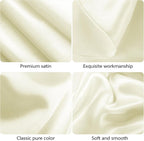 Ruisita 120 Inches Round Satin Tablecloths Ivory Overlay Round Satin Table Cover Bright Silk Smooth Fabric Tablecloth for Wedding Banquet Tables Decoration