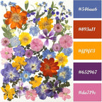 17 Types Retro Dried Pressed Flowers Leaf Plant Herbarium for DIY Resin Jewelry Making Floral Decors(Muti Color)
