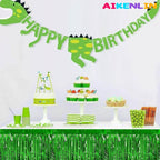 6 Pack 29x108 Inch Metallic Foil Fringe Tinsel Table Skirts Banner for Rectangle Tables Streamer Backdrop for Wedding, Birthday, Parade Floats, St Patrick Day Party Decoration(New Green)
