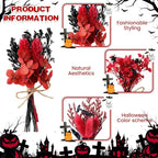 10/12/24/36 Pack Mini Dried Flowers for Vase Wedding Various Mini Bouquet Dried Small Wildflowers Natural Flowers Bulk for Crafts DIY Decor (12, Halloween Color3)
