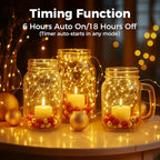 Litogo 12 Pack Fairy Lights Battery Operated with Timer, 20 LED 3 Modes Twinkle Light, 7ft Waterproof Silver Wire Mini Small Bulk Mason Jar String Light, Decor for Wedding Centerpieces Party Christmas
