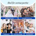 No Mess Streamers 100pack, White Confetti Poppers,Hand Throw Party Poppers No Mess for Birthday, Graduation, Wedding Send Off, Engagement Party Favors（White 100Pack）