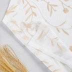 Sheer Curtains Embroidery 63 Inch Length White-Beige Rod Pocket Voile Drapes for Living room, Bedroom, Window Treatments Semi Flower Pattern Curtain Panels for Yard, Farmhouse, Set of 2, 52"x 63".