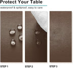 Hiasan Tan Rectangle Tablecloth - Waterproof Washable Polyester Fabric Table Cloth for Buffect Dining Birthday Party Wedding, 54 x 80 Inch