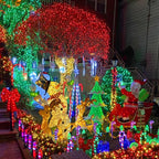 YEGUO 66ft 200 LED Red Halloween Lights Outdoor Waterproof, Green Wire Christmas String Lights Indoor, 8 Modes Twinkle Tree Light Plug in with Timer Memory