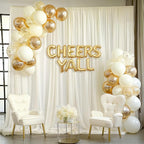 10ft x 10ft Ivory Backdrop Curtain Drapes, Wrinkle-Free Sheer Chiffon Fabric Photo Background Panels for Wedding Arch Party Ceremony Stage Photography Decorations