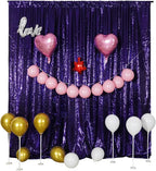 Poise3EHome 10Ft x 10Ft Purple Sequin Backdrop Curtain, Glitter Thick Satin Background Drapes, Sparkly Opaque Photography Curtain, Sequence Backdrop for Halloween Wedding Party Decor