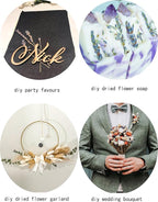 DIY Natural Dried Flower Set, Bulk Dried Flowers for Vase, Dried Flowers with Stems, Dried Roses, Mini Dried Flower Bouquets.(Brown)