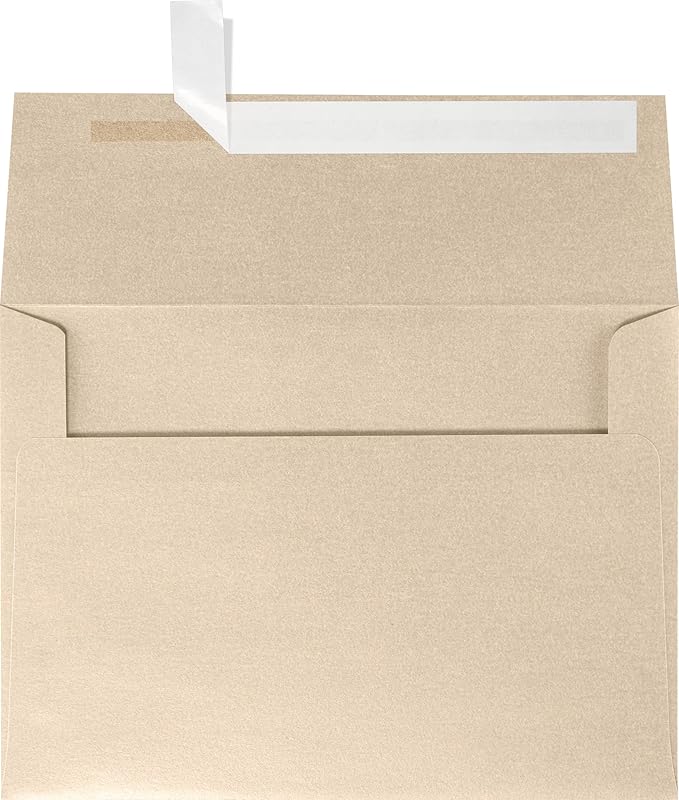 LUXPaper A7 Invitation Envelopes | Peel & Press | 5 1/4" x 7 1/4" | Taupe Metallic | 80lb. Text | 1,000 Qty