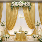 30ft x 10ft Gold Sequin Backdrop Curtain for Parties, Wrinkle Free Thick Glitter Photo Backdrop Drapes 6 Panels 5x10FT Back Drop Cloth Shiny Fabric for Wedding Birthday Photography Background