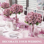 8 Bundles Artificial Peonies Flowers Boho Faux Flowers Arrangements Artificial Centerpiece Spring Bouquet Floral Wedding Decoration for Vase(Dark Purple)