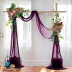 MDS Halloween Chiffon Draping Fabric - 2 Panel, 30" Wide x 50ft Long - Sheer Spooky Arbor & Canopy Drapery for Haunted House Backdrops, Party Ceilings, DIY Costumes & Themed Events - Eggplant