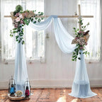 MDS Halloween Chiffon Draping Fabric - 2 Panel, 30" Wide x 100ft Long - Sheer Spooky Arbor & Canopy Drapery for Haunted House Backdrops, Party Ceilings, DIY Costumes & Themed Events - Baby Blue
