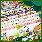 Washi Tape Set 39 Rolls - Cute Animal Colored Decorative Adhesive Tape for Kids, Masking Tape for Scrapbooking Supplies, DIY Crafts, Gift Wrapping, Junk Journal, Planners, School Supplies