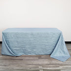 YOUR CHAIR COVERS - 90 x 132 inch Rectangular Crinkle Taffeta Tablecloth - Light Blue, Rectangle Table Linens for 6 ft Rectangular Tables, Wedding Crushed Table Cloth