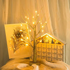Sunnyglade 2PCS 2Ft 24 LED Birch Tree Light Fairy Tree Bonsai Tree Light Warm White for Home Wedding Festival Party Christmas Decoration (Golden)
