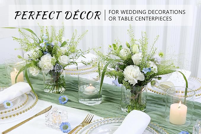 12Pcs Glass Cylinder Vase for Centerpieces 5 Inch Clear Flower Vases Bulk, Glass Hurricane Candle Holder Small Floral Vases for Table, Floating Candle Vase for Wedding Home Décor