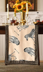 patdrea Designer Elegant Wild Animals Velvet Table Runner, Beige Brown with Zebra Texture Pattern Table Mat, Decoration for Kitchen Dining Coffee Table Cabinet Banquet Thanksgiving,12"*71"