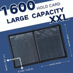 1600+ Pockets Trading Card Binder, 16-Pocket Card Ablum Compatible with MTG,Sports Cards & Other Standard Size Trading Card (NAVY BLUE)