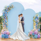 6FT Blue Arch Backdrop Cover - Polyester Fitted Wedding Arch Stand Covers Round Top Chiara Arch Backdrop Cover for Birthday Party Banquet Photo Background Decoration