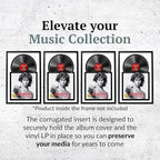 Creative Picture Frames 16" x 24" Jukebox Vinyl Frame Display with Double Double White-Black Matting, LP Record Album Frame for Wall Decor, White/Black, 1 Count