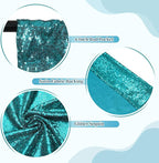 SquarePie Sequin Backdrop LessTransparent Background Sparkly Curtain for Wedding Party 10FT x 10FT Teal