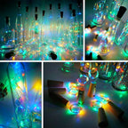 Wine Bottle Lights with Cork 15Pack 10 LED 40 Inches Battery Operated Silver Wire Liquor Fairy Mini String Lights for Party Christmas Halloween Wedding Decoration