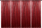 JYFLZQ Burgundy Sequin Backdrop Curtains 2ft x 8ft 4 Panel Glitter Photo Booth Backdrops Sparkly Photography Background Drapes for Parties Wedding Bridal Showers