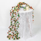 KHOYIME 9 Pack 72 FT Artificial Flower Garland, Fake Champagne Roses Vines Silk Flowers Faux Outdoor Hanging Floral Ivy Garland Decoration for Wedding Arch Bedroom Home Wall Backdrop Room Decor