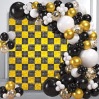 12PCS Black Gold Shimmer Wall Backdrop, Square Sequin Photo Backdrops Panel, Glitter Wall Background for Birthdays, Weddings, Christmas, Engagements, New Years Party Decor (3FTx4FT)