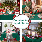 Hiasan Rectangle Tablecloth - Waterproof and Spillproof Washable Fabric Table Cloth for Dining Room Kitchen and Outdoor Use, Emerald Green, 60 x 84 Inch