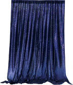JYFLZQ Navy Blue Sequin Backdrop Curtains 4ft x 8ft 2 Panel Glitter Photo Booth Backdrops Sparkly Photography Background Drapes for Parties Wedding Bridal Showers