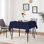 sancua Square Tablecloths 70x70 Inch, 2 Pack - Navy Blue Fabric Table Cloth for Square or Round Tables, Washable Polyester Table Cover for Outdoor Party, Birthday, Decorative Display Tables