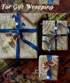 Royal Blue Velvet Ribbon 3/8'' 25 Yards for Christmas Tree, Gift Wrapping, Flower Bouquet, Wreath Decorations, Bow Making