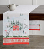 Maison d' Hermine Table Runner 100% Cotton Single Layer Table Runners 72 inches Long for Thanksgiving Christmas Decorations Home Kitchen Dining Party Wedding (Rural Christmas, 14.5" x 72")
